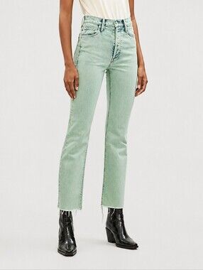 Mother Superior The Tripper Crop Fray Jean In Juicy Fruit Fern 25